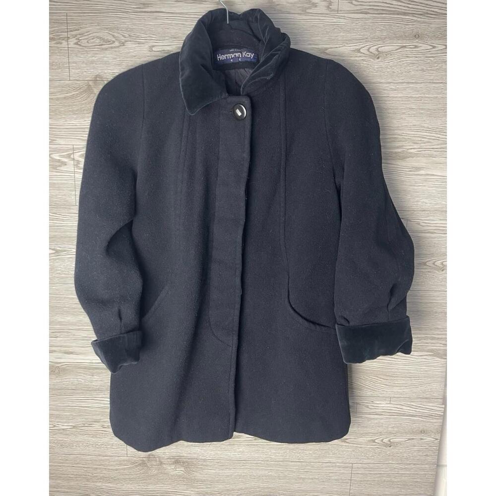 Herman Kay Coat Mens Large Wool Peacoat Size 6p